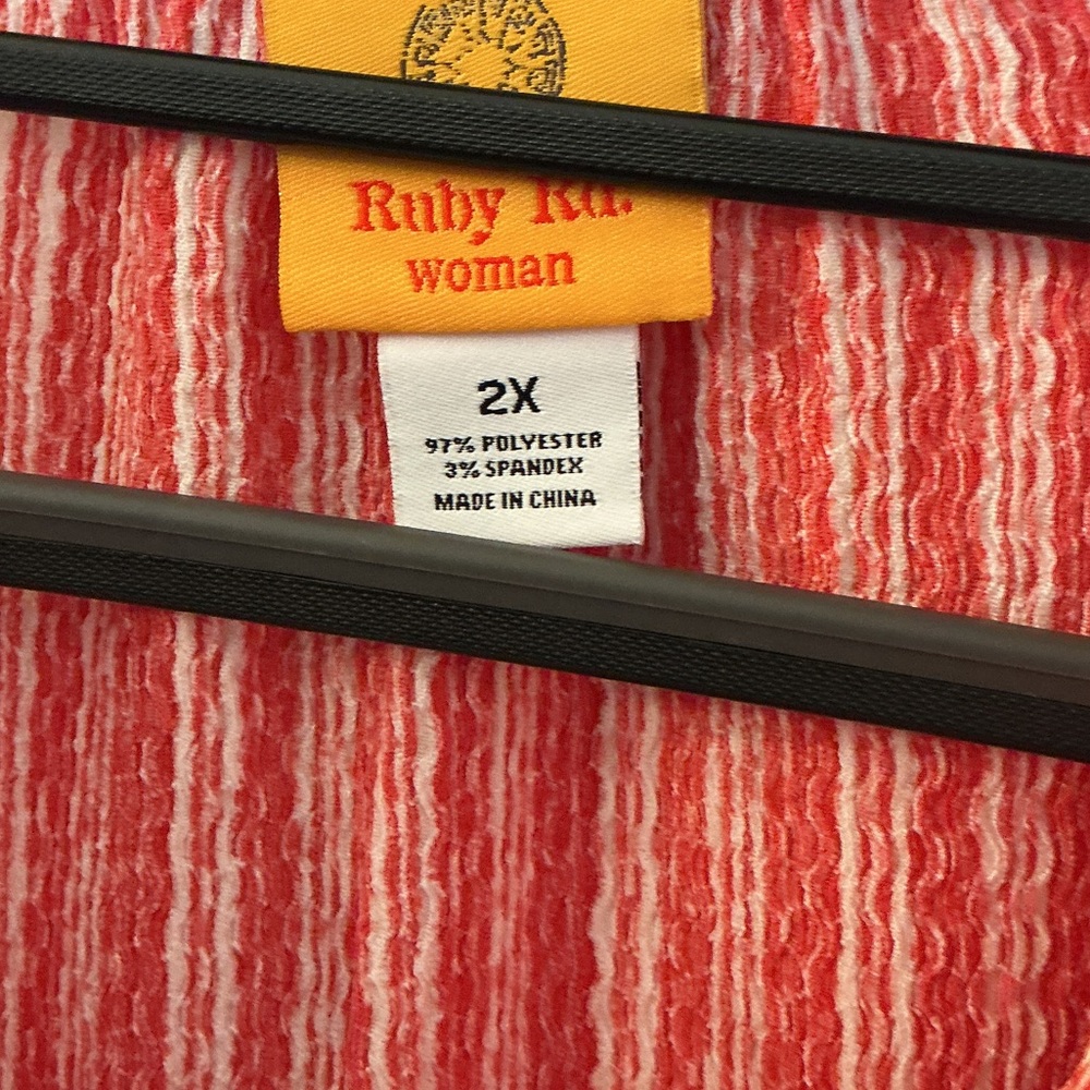 Ruby Rd. Red and White Striped Button-Up Blouse - image 2